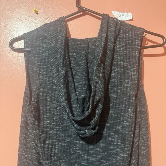 Epic Threads Womens Cardigan L Large Dark Gray Pockets Sleeveless Hooded - Picture 4 of 6